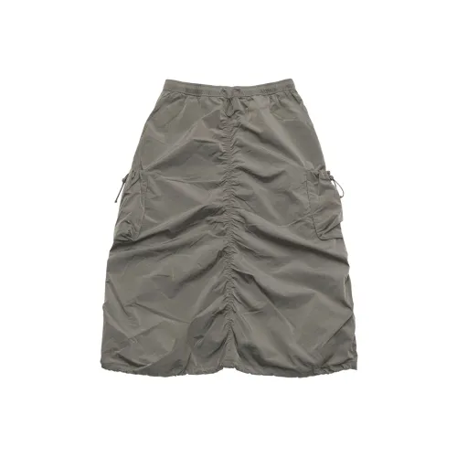 Mlb Base Logo New York Yankees Basic Collection SS25 Повседневный Длинный Юбка Женские Цветочный дизайн Серо-коричневый