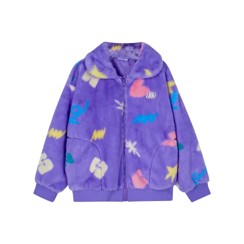 Skechers Velvet Jacket For Kids Happy Adventure Series Креативность Фиолетовый Основа Художественный Принт Подростки