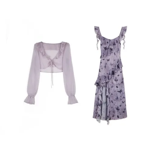 DOSOHEB Комплект с юбкой Женские Фиолетовый