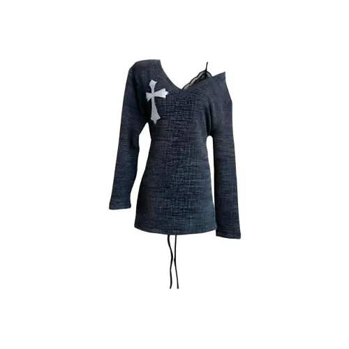 KYKW Комплект с юбкой Женские Серый Платье + Черный Внутренний слой