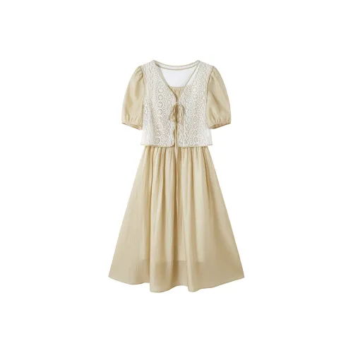 XIANGYING Комплект с юбкой Женские Желтый