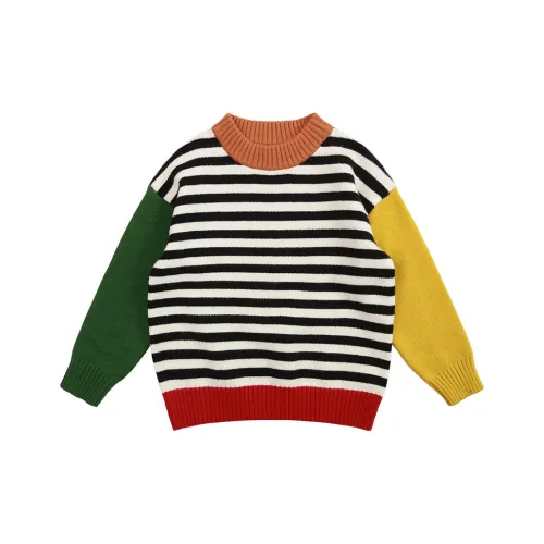 Pure and Good Свитер Черно-белые полосы Дети Возраст 3-7 лет