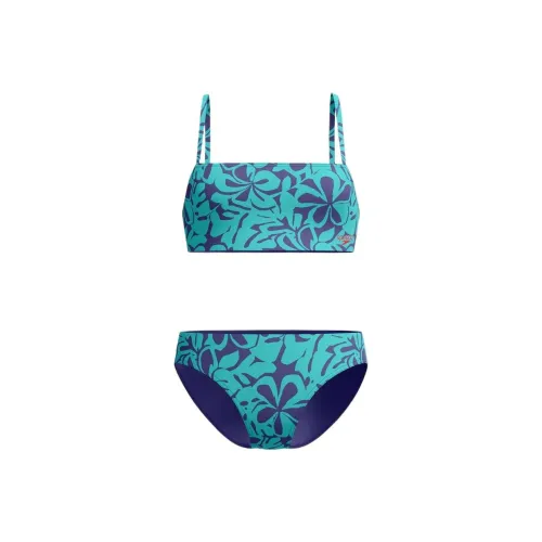 Speedo Женские Бикини с принтом регулируемые тонкие стержни синий зеленый