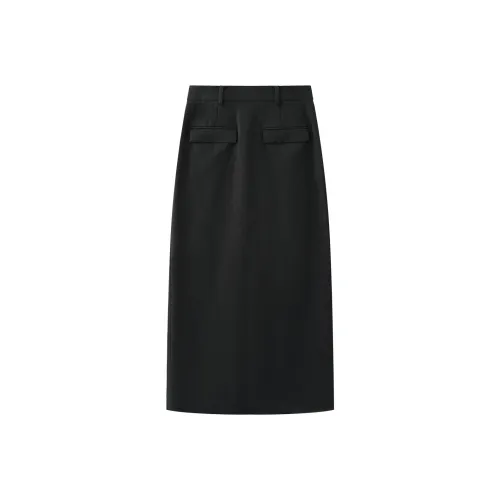 THE SEA LIFE Повседневный Длинный Юбка Женская Черная Серый