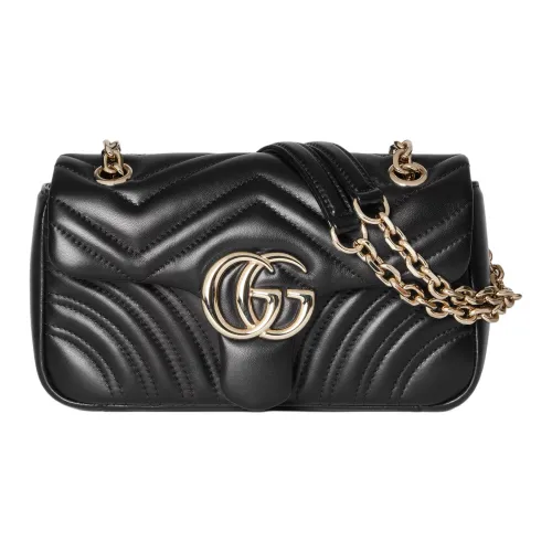 GUCCI GG Marmont Овечья кожа Плечевая сумка Маленькая Женская Черная