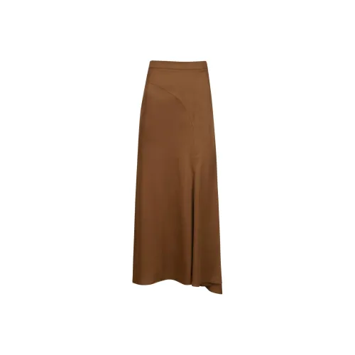 YCH FW24 АСИММЕТРИЧНАЯ Боковая Разрезная Расклешенная Юбка Повседневная Длинная Юбка Женская CAMEL CAMEL