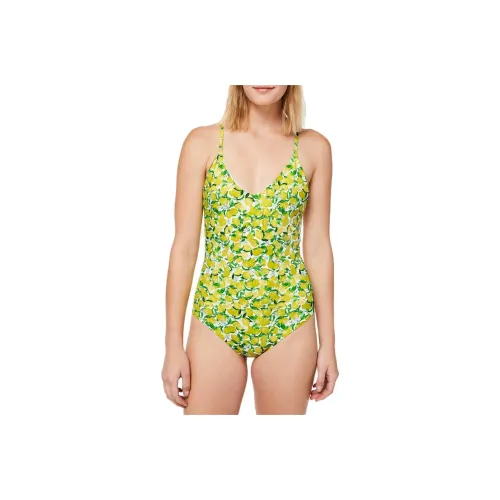 lululemon Weave The Waves Ван-Пис Купальник Женские Лимон Принт