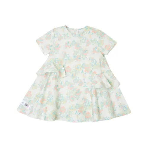 GAP совместное детское платье SS24 с многоцветным принтом для малышей