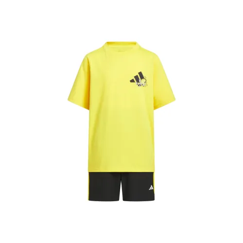 Adidas Повседневная спортивная одежда Graphic Tee Набор Желтый черный для детей 3-7 лет