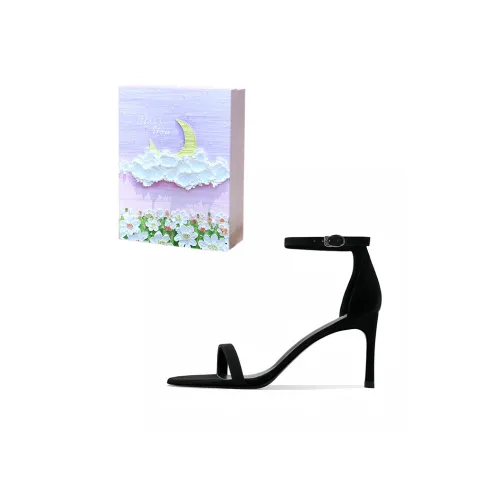 ROBINHOOD Фиолетовая луна Galaxy Коробка One Ремень Сандалии Женские Черный