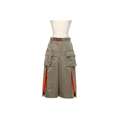 sacai Тауповые Женские Повседневные Длинные Юбки