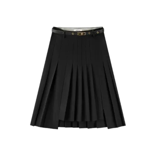 DEGAIA Повседневный Длинный Юбка Женская Черная