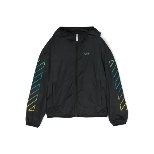 Off Белый Тренчкот Обычный крой Черный Детский