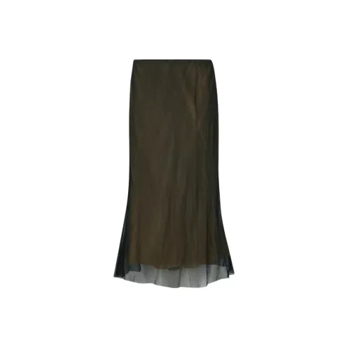 VINCE Повседневный Длинный Юбка Женские Черный