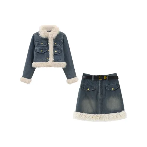 ONE PASS STUDIO Комплект с юбкой Женские Синий