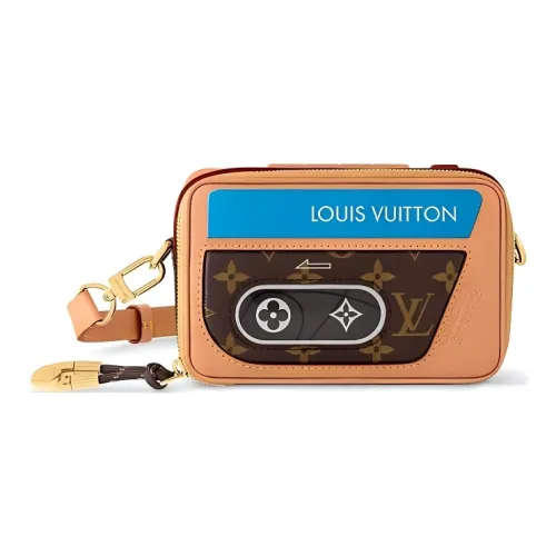 LOUIS VUITTON Кошелек из коровьей кожи с покрытием холст сумка через плечо сумка на плечо мужская коричневая