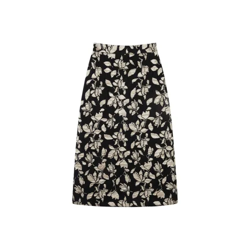 DIALOGUE Повседневный Длинный Юбка Женские Черная Подошва Бежевый Жаккард