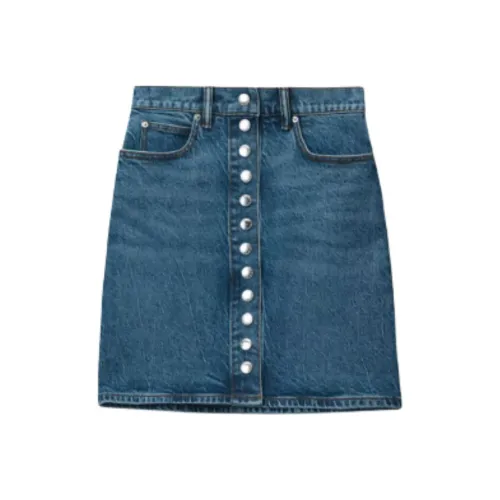 Alexander Wang FW24 Джинсовые короткие юбки Женские Темно-синий