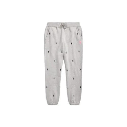Детские вязаные тренировочные штаны Polo Ralph Lauren светло-серого цвета