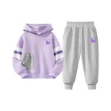 [Spring Autumn] Фиолетовый Свитшот + Серые Штаны