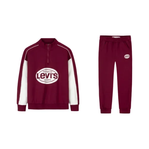 Levi's Толстовка Брюки Двухкомпонентный Комплект Повседневная Спортивная Одежда Травяной Красный Для Дети Возрастом 3-7 Лет
