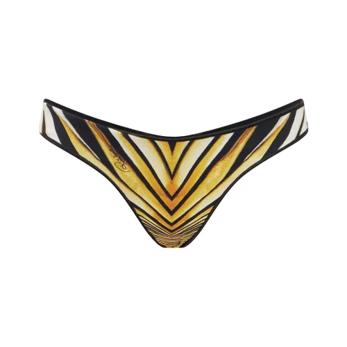 Roberto Cavalli SS24 Бикини Женские Черный Золото