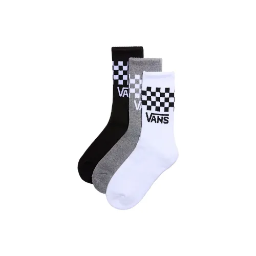 Vans Classic Check Высокие носки Унисекс 3 упаковки Черный Белый Серый