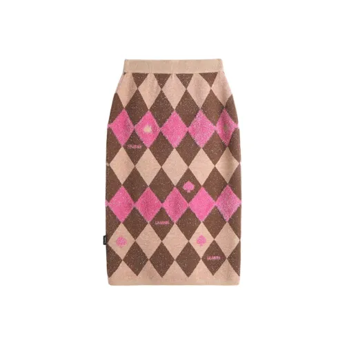 LALABOBO Повседневный длинный юбка женский многоцветный ромб узор