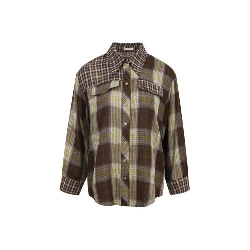 Ariseism Длинный рукав клетчатая рубашка + юбка женский двухкомпонентный комплект осенний и зимний новинка женский комплект