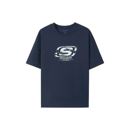 Skechers Темно-синий 002Z Унисекс T Рубашки