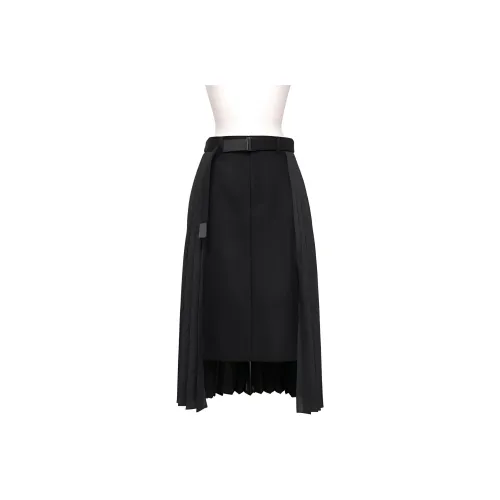 sacai Черная Женская Повседневная Длинная Юбка