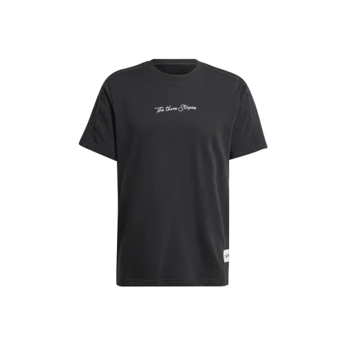 Adidas 3 Stripes SS25 T-Shirt Мужской Черный