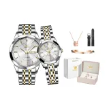 Стальной браслет, белый, пара, часы, 1 пара [корона, коробка]