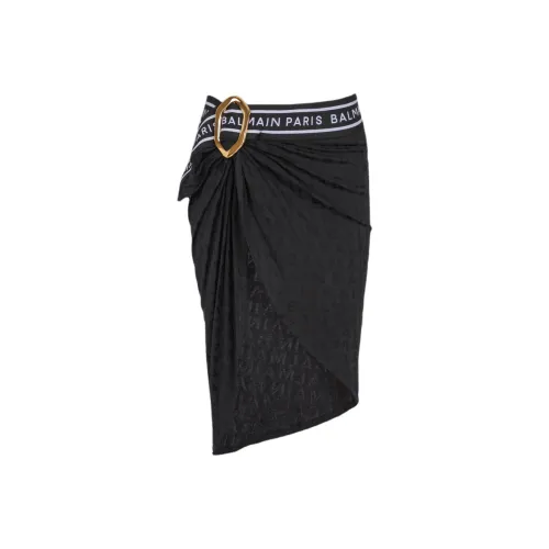 BALMAIN Облегающая юбка Женская Черная