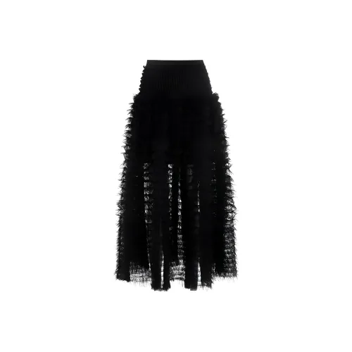 AIVEI Повседневный Длинный Юбка Женская Черная