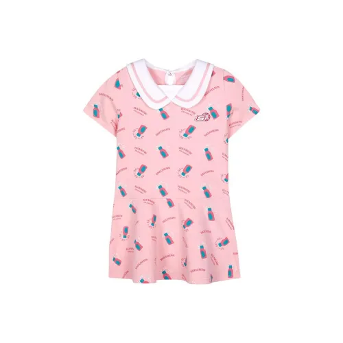 Skechers Hankou No. 2 Factory Joint Series Светло-розовый Основа Beverages Узорный Full Принт 02TJ Дошкольные Платья