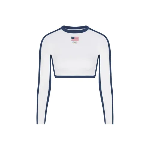 Skims USA Олимпийская Команда Co Branded Белый/Белый Женские Двухкомпонентные Купальники