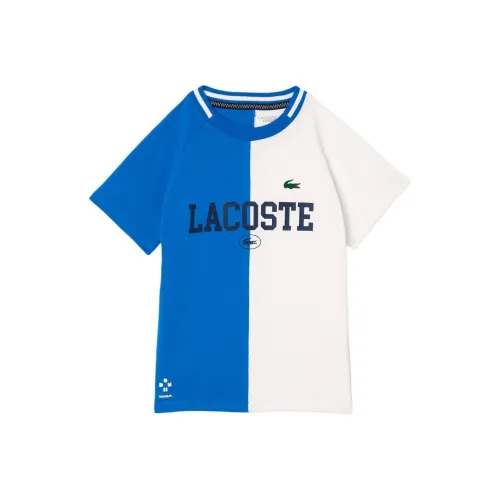 Рубашка T с синей и белой коллаборацией LACOSTE детская