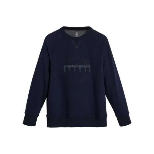 Brunello Cucinelli Темно-синий Kids Свитшоты
