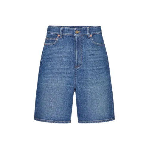 Valentino FW24 Джинсовые шорты Женские Темный деним