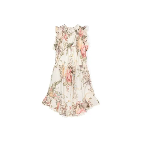 Zimmermann Платье Детское Светло-Бежевое