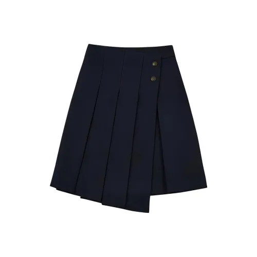 GOOD BAI FW24 Повседневная длинная юбка женская темно-синяя