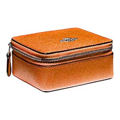 COACH Ювелирные украшения Bo Крестообразная текстура Кожа Косметичка Мини Женские Розово-золотой Серебряный