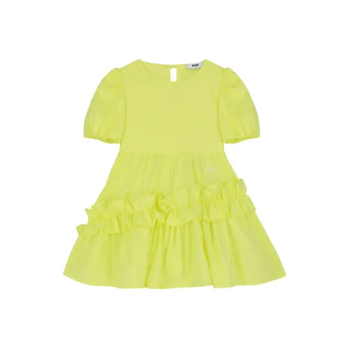 MSGM Платье Лимон Зеленый Подростки