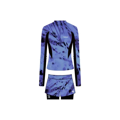 TOSWIM Двухкомпонентный купальник женский темно-синий боковой OF светлый