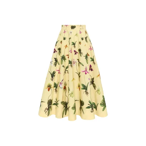 Oscar De La Renta Повседневный Длинный Юбка Женские Желтый