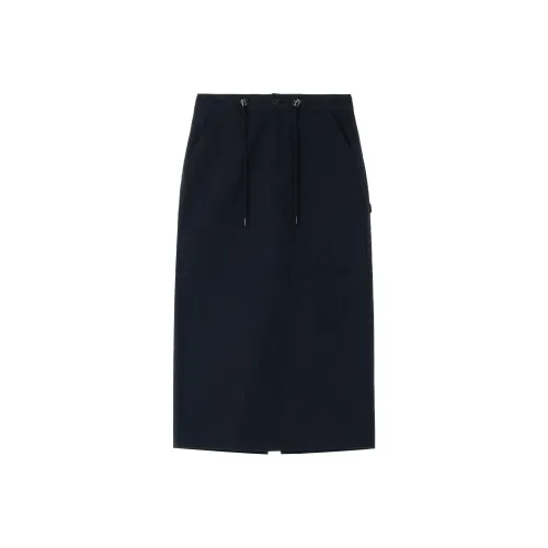 Lee Повседневный Длинный Юбка Женские Черный