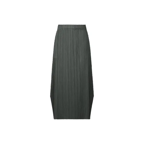 PLEATS PLEASE ISSEY MIYAKE FW24 Повседневная длинная юбка женский стальной серый