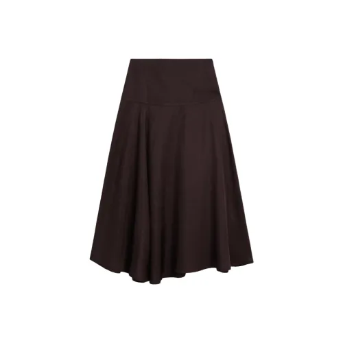 Massimo Dutti Повседневный Длинный Юбка Женская Темно-Красная