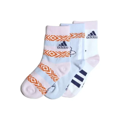 Adidas Модные Удобные Повседневные Детские Носки до Щиколотки 3 Пачки Многоцветные Детские